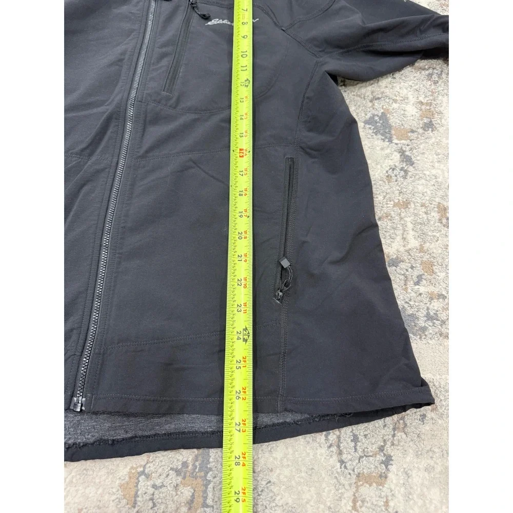 Eddie Bauer First Ascent Mens Medium Black Softshell Jacket Full Zip Stretch
